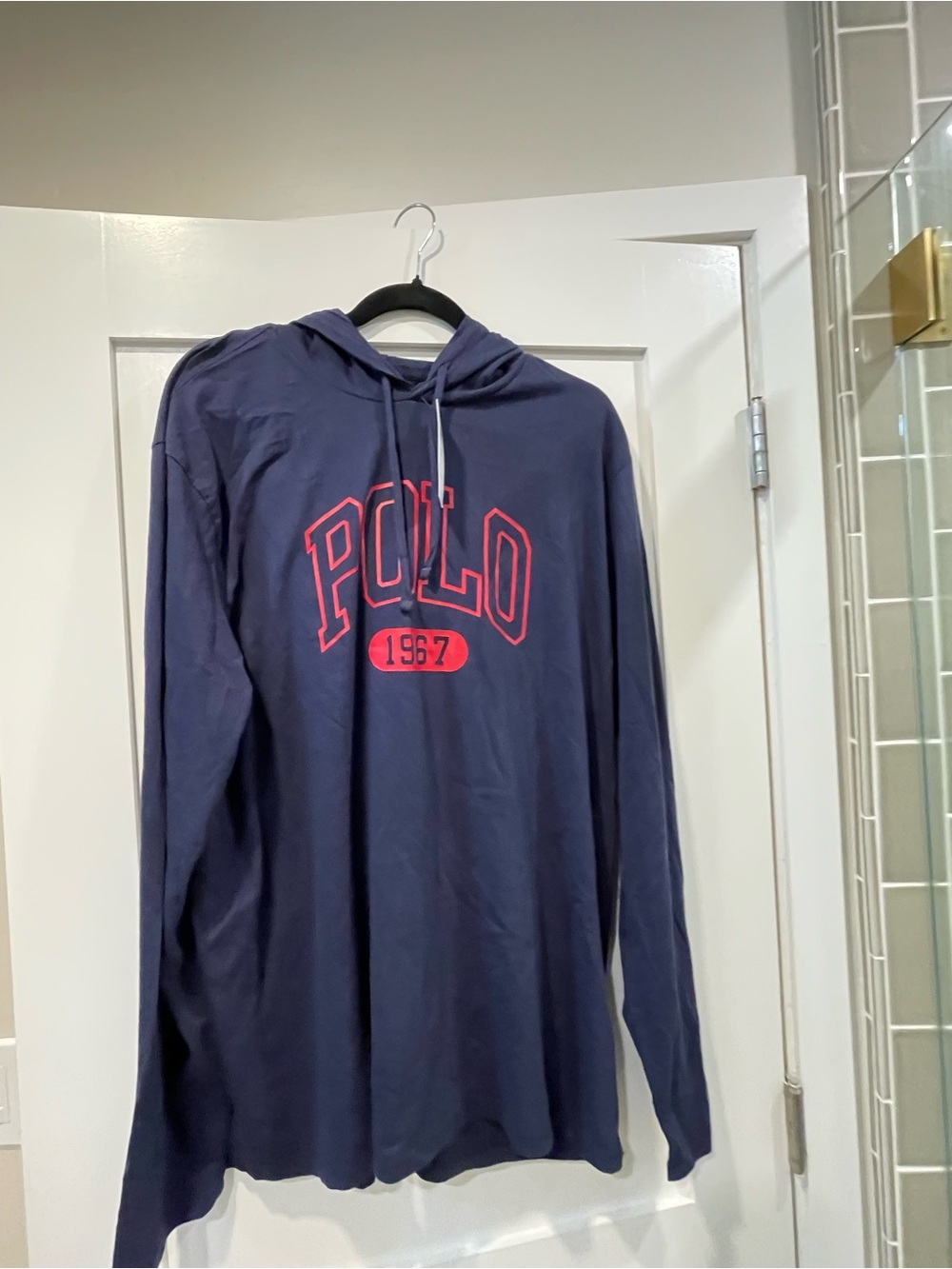 Polo by Ralph Lauren Navy Hooded Pullover with Red Logo